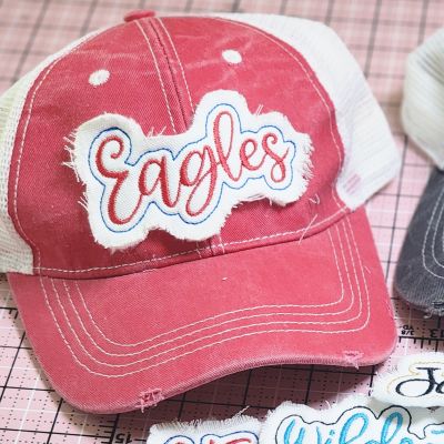 Eagles hat patch in the hoop embroidery